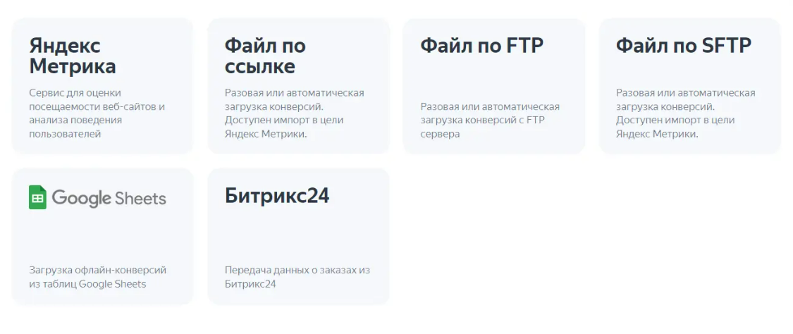 Офлайн-конверсии - способы передачи