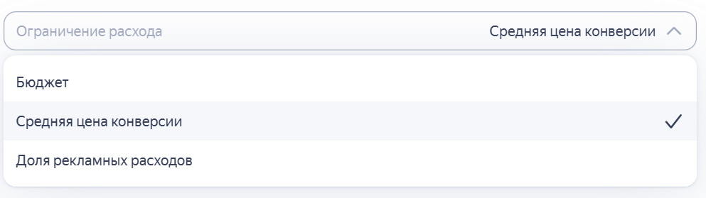 Ограничение расхода для оплаты конверсий