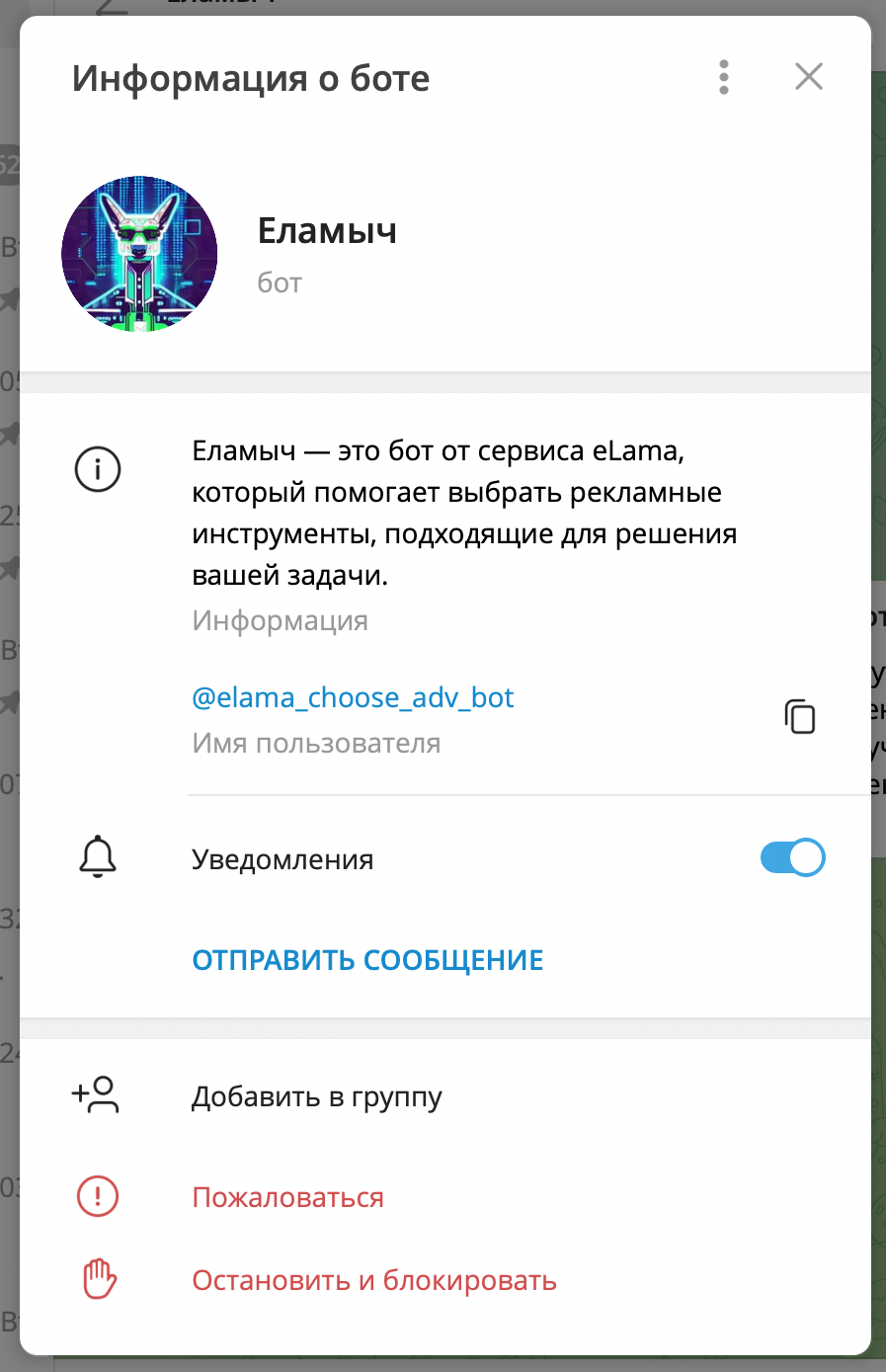 Информация о боте