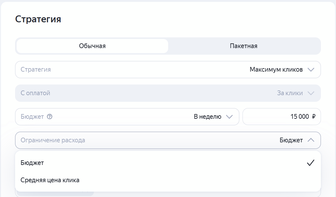 Стратегия Максимум кликов в Яндекс Директе - скриншот