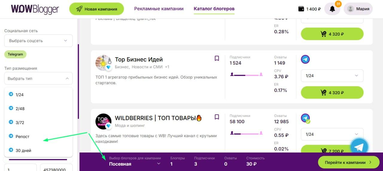 Интерфейс WOWBlogger