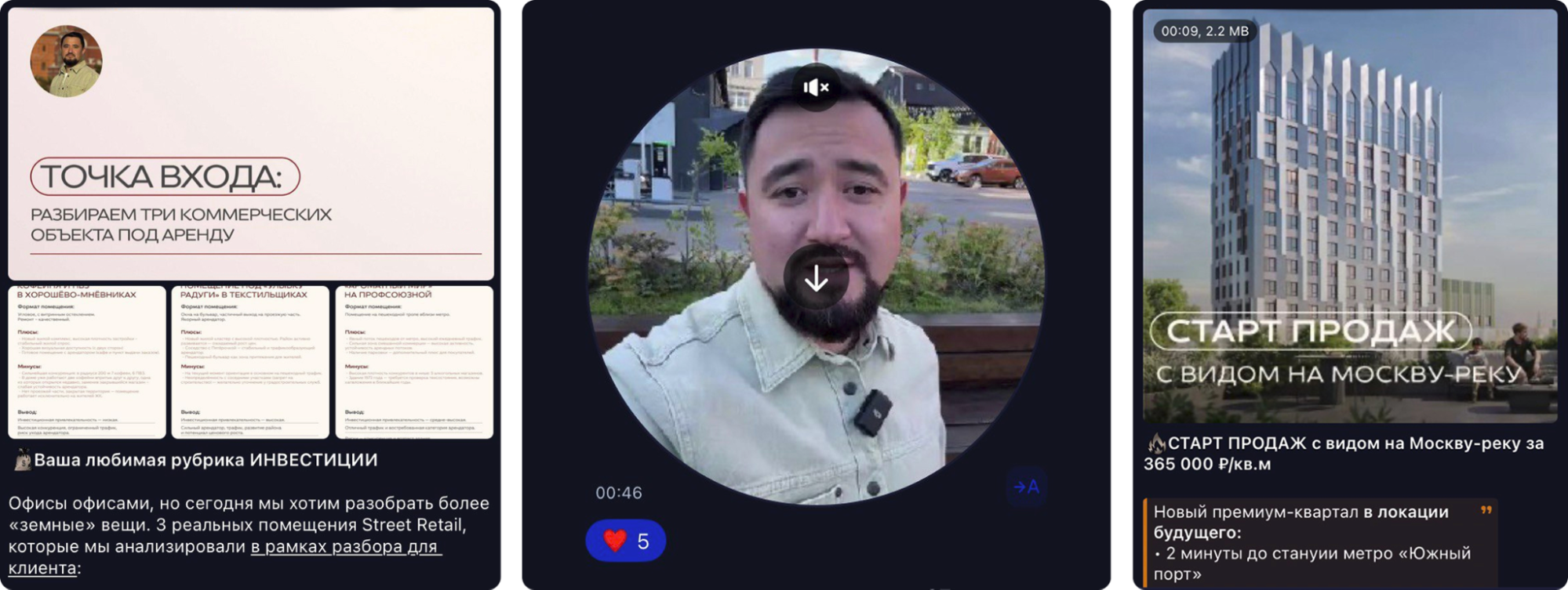 Примеры постов в канале Telegram