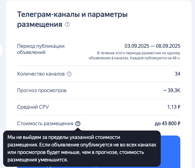 Параметры настройки кампании в Яндекс Директе