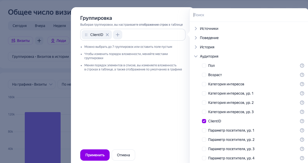 Отчет по ClientID