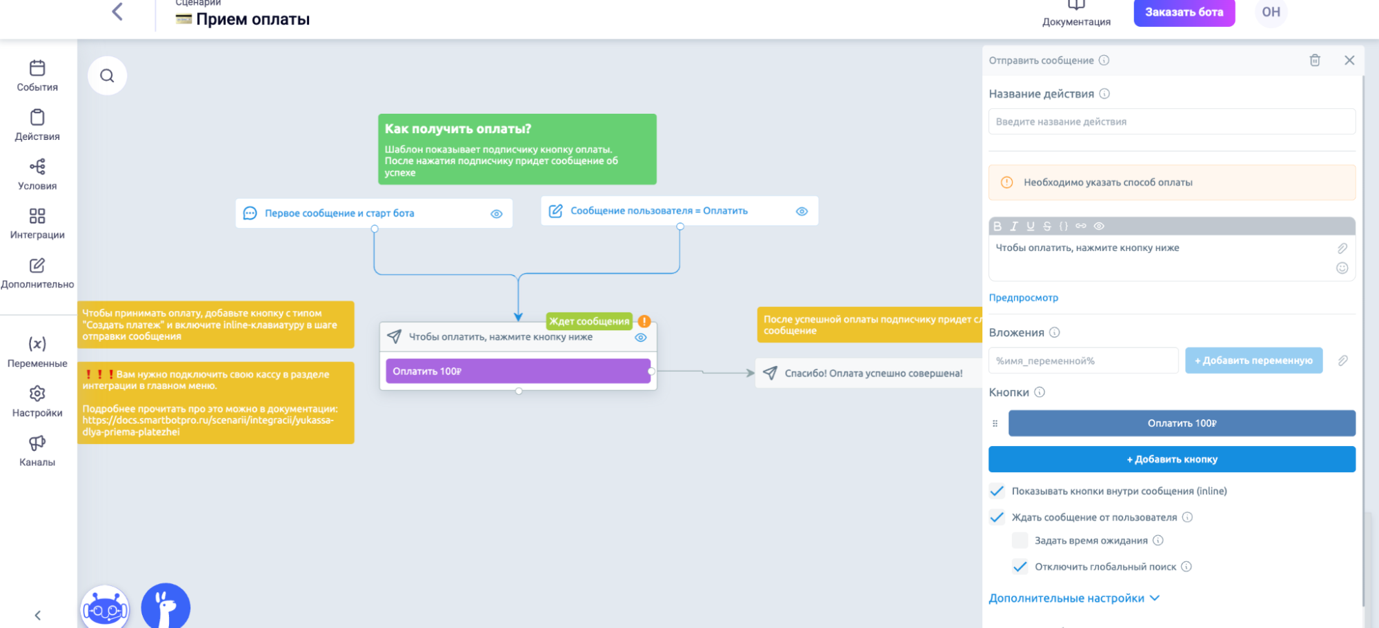 Пример сценария продаж через Telegram-бота