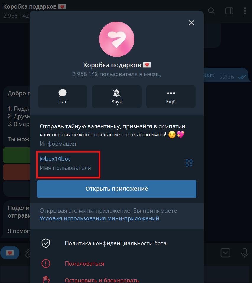 Пример имени (юзернейма) бота