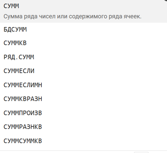 Математические формулы в Excel