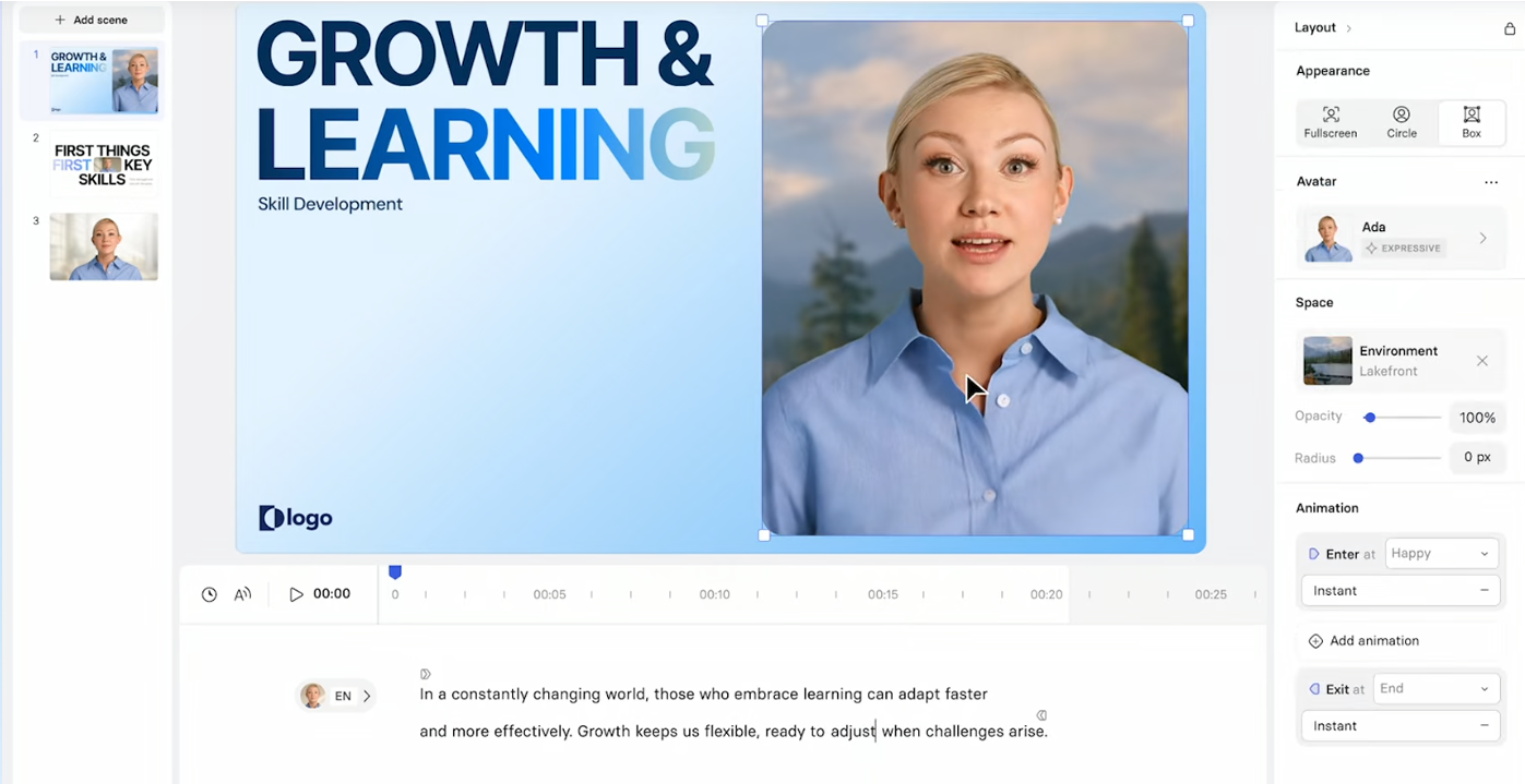 Интерфейс Synthesia