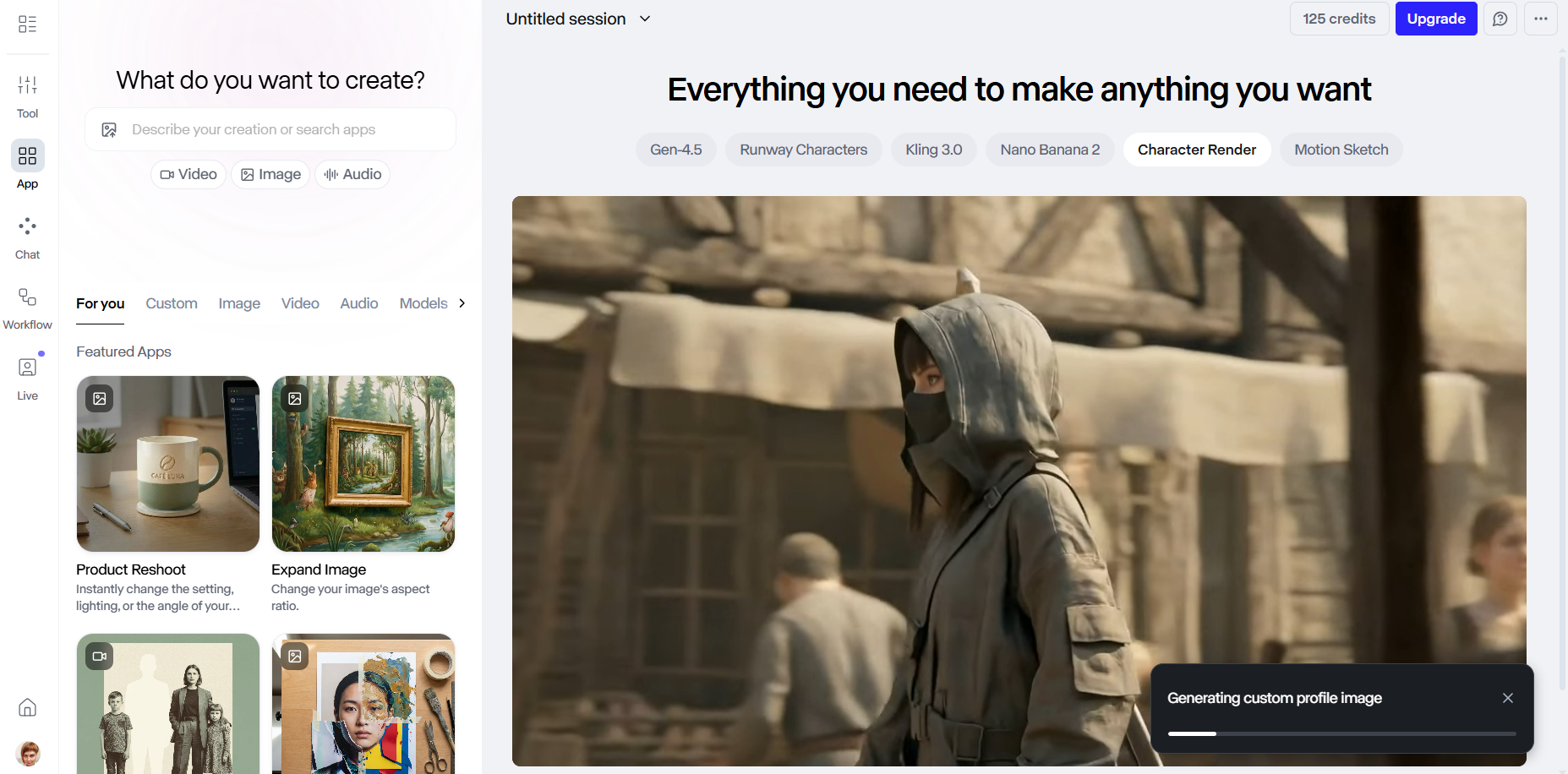 Пример генерации видео в Runway