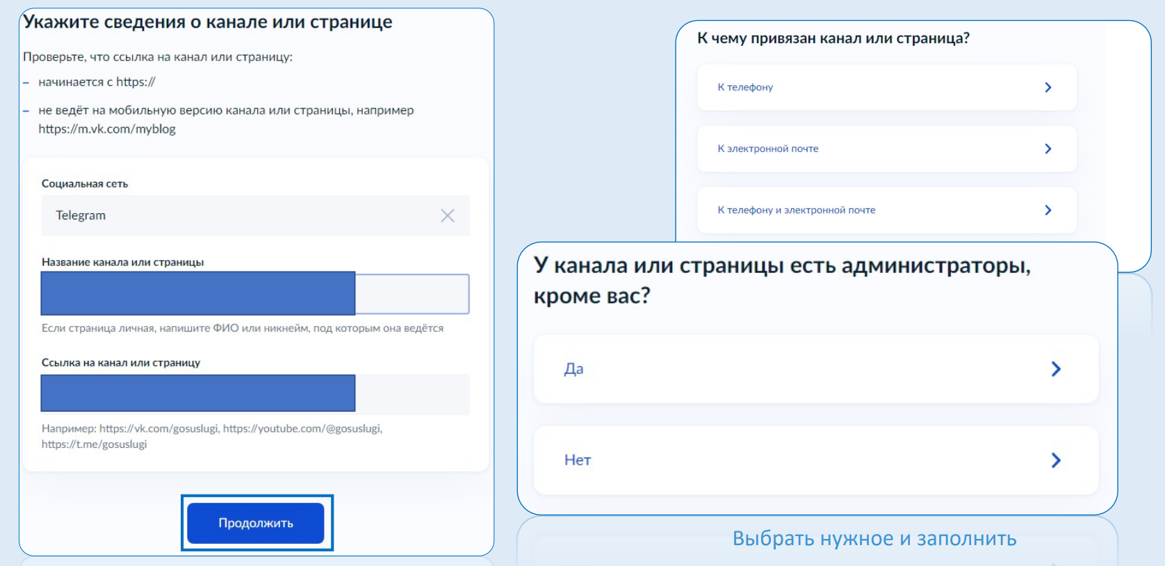 Заполнение сведений о регистрируемом ресурсе (источник — памятка Министерства региональной политики Новосибирской области)