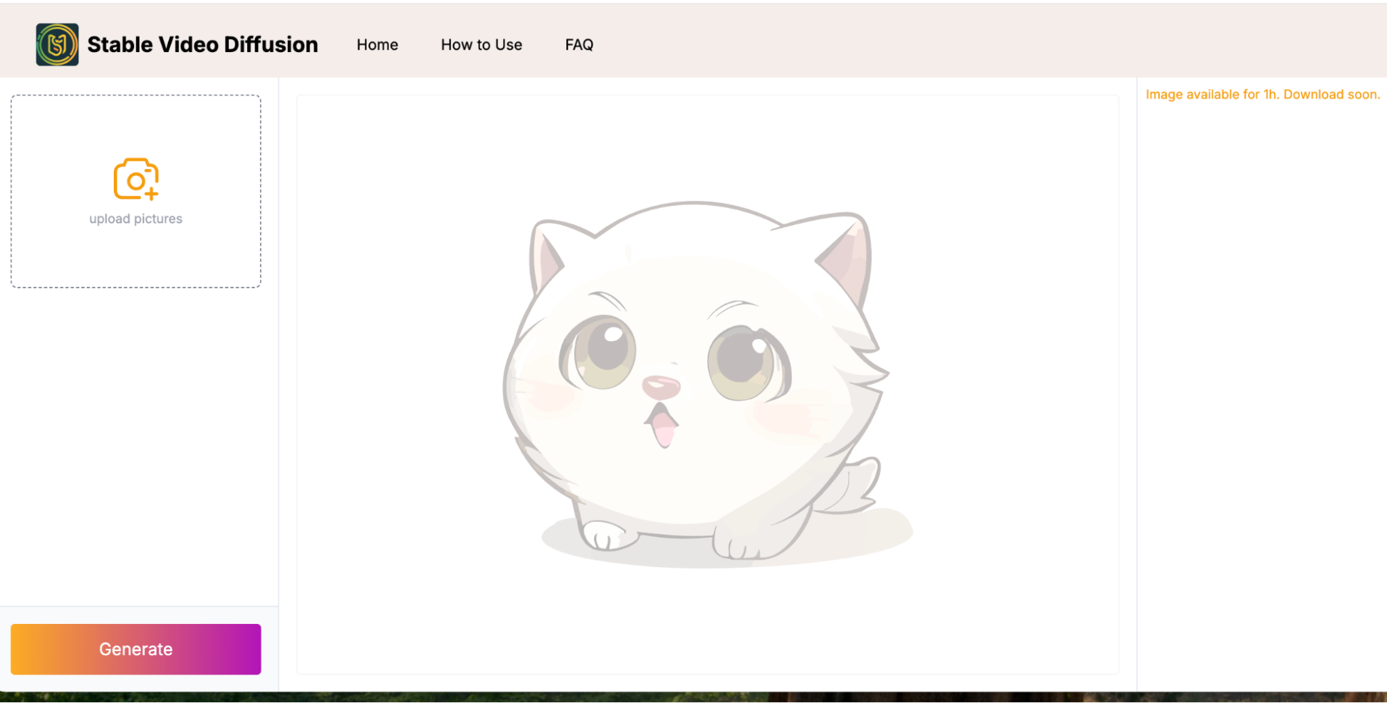 Пример работы Stable Video Diffusion