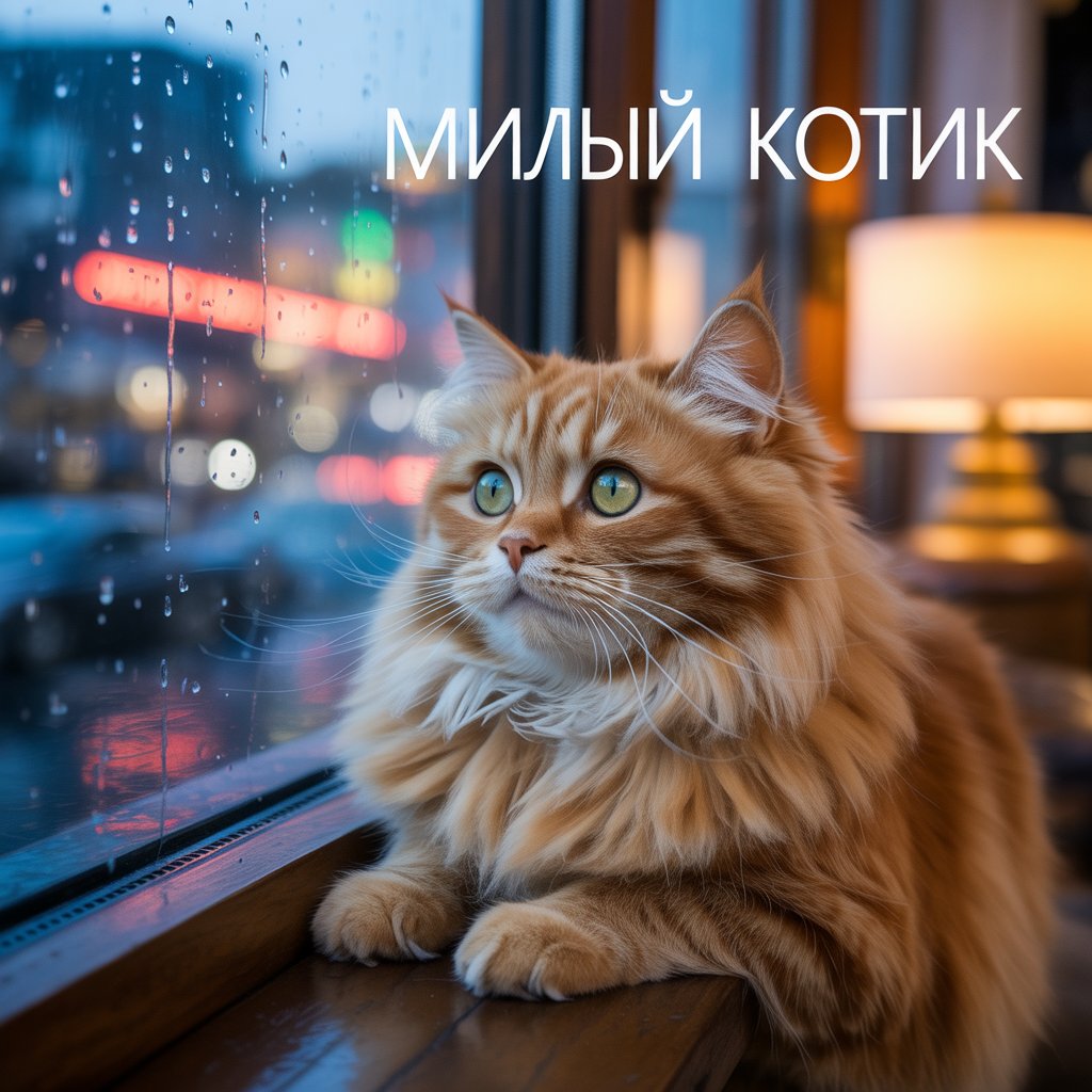 Рыжий кот от Ideogram