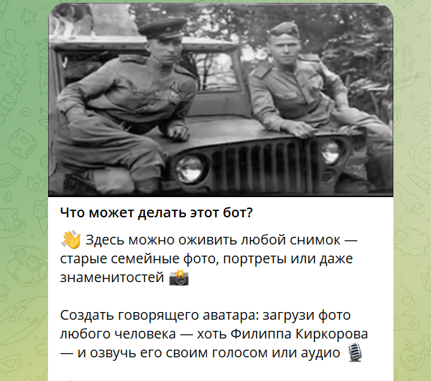 Интерфейс Telegram-бота MagiaPicbot