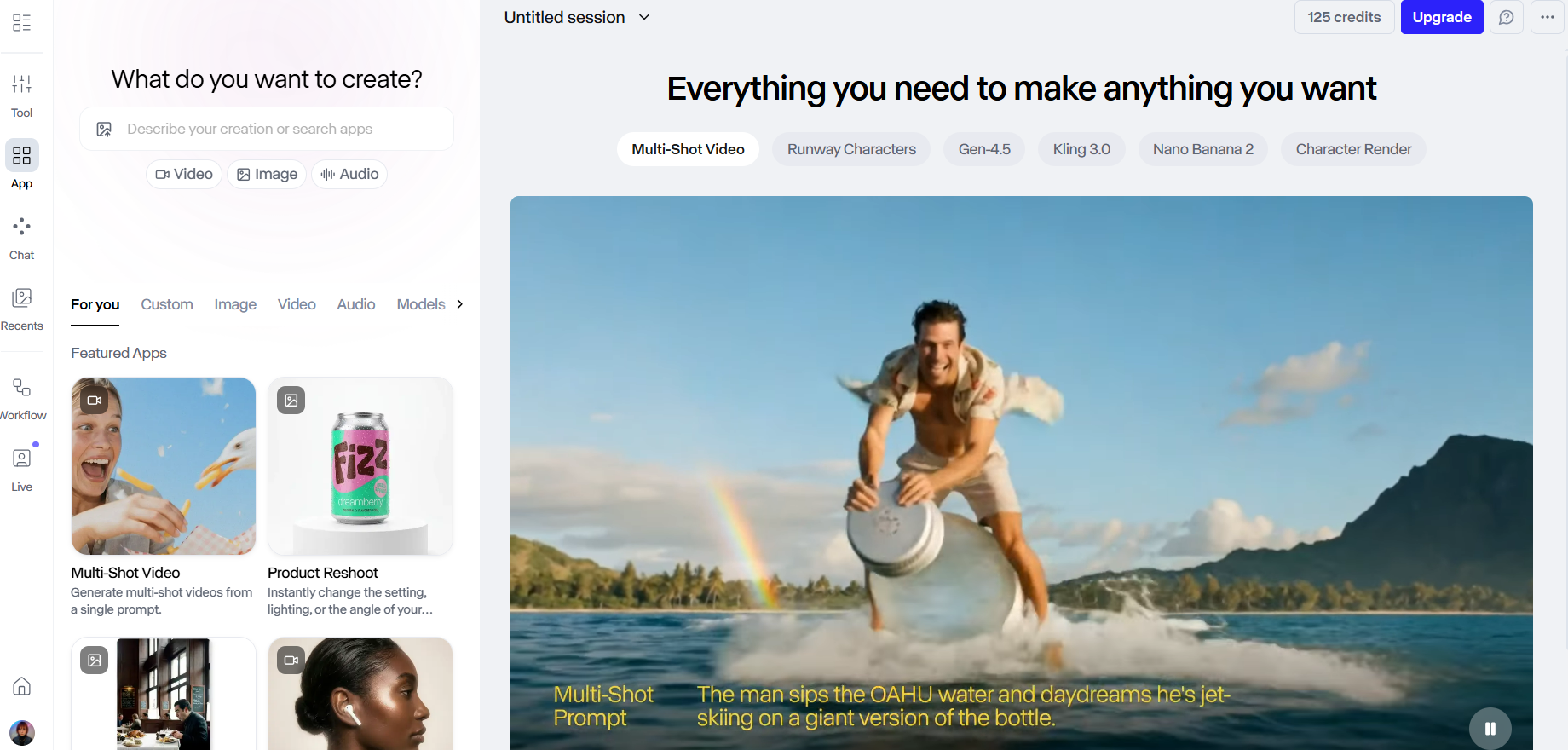 Интерфейс Runway Gen-4 Turbo