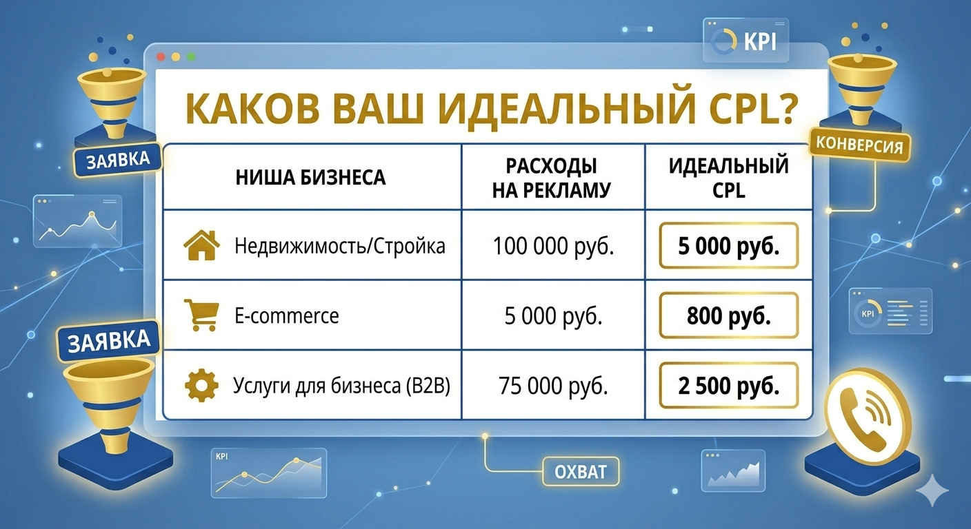 Схема конверсионных метрик от клика до лида