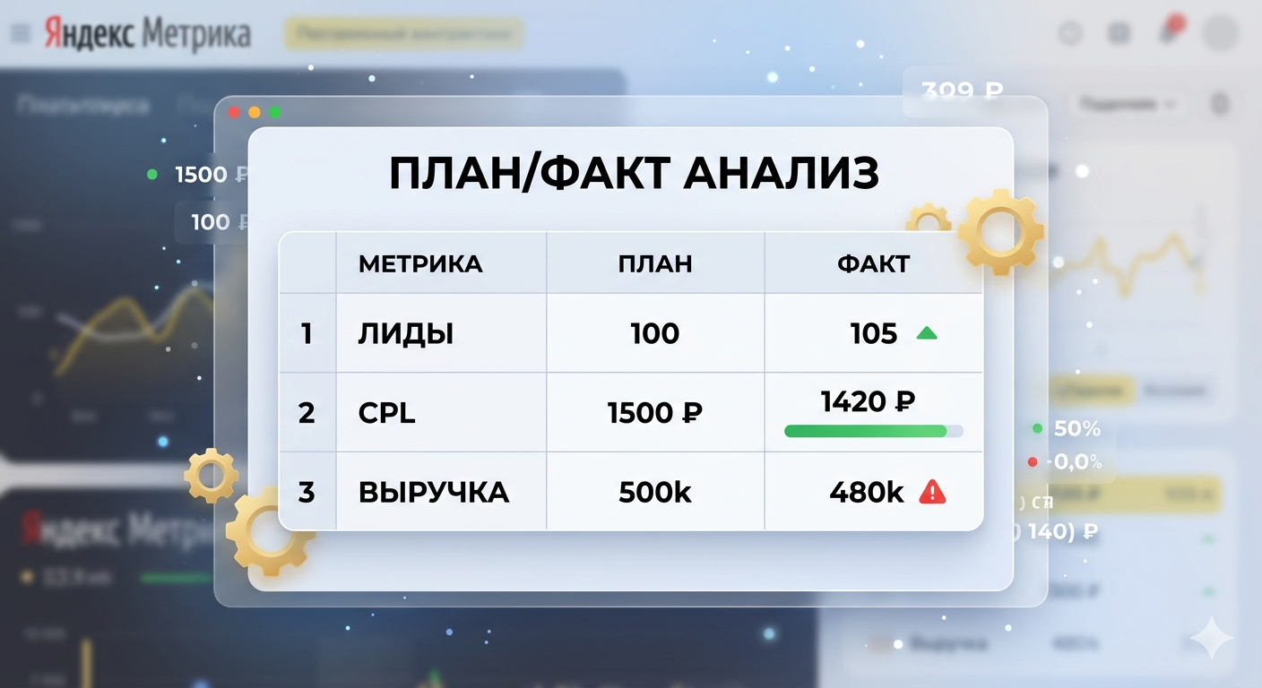 Пример отчета план-факт по KPI рекламной кампании