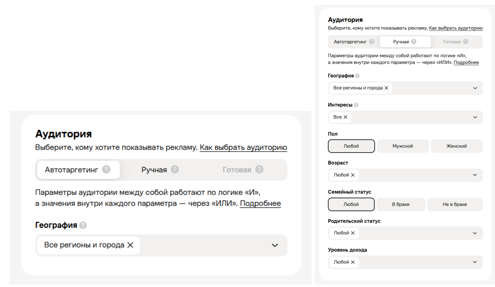 Настройка таргетингов аудитории  в Авито Рекламе