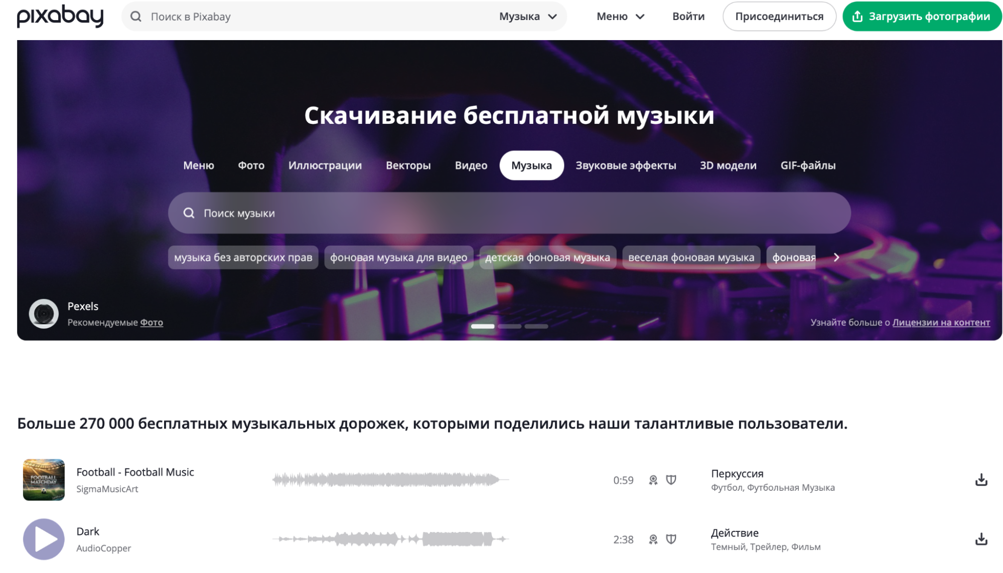музыка для презентаций на pixabay