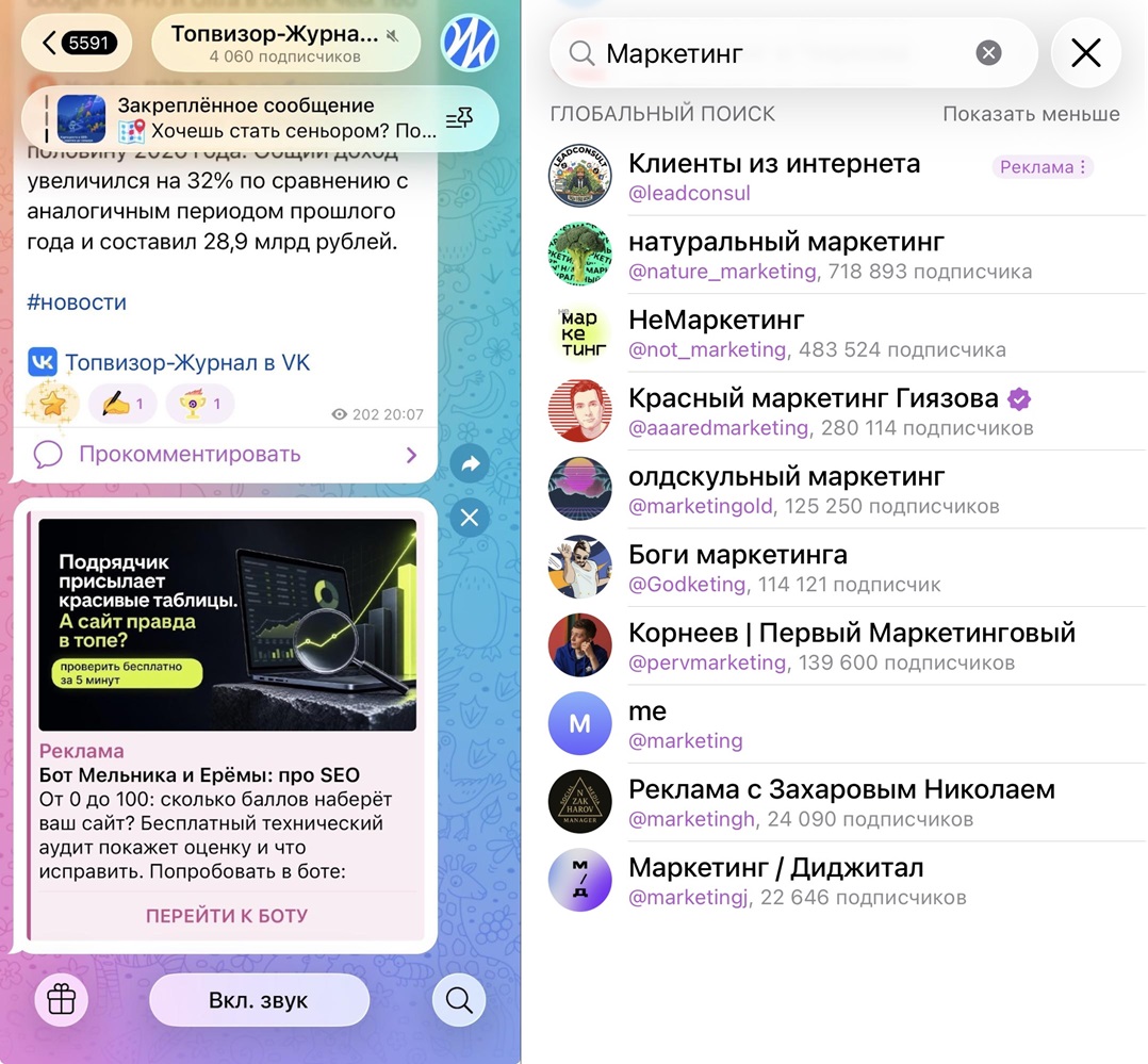 Примеры объявлений в Telegram эдс 