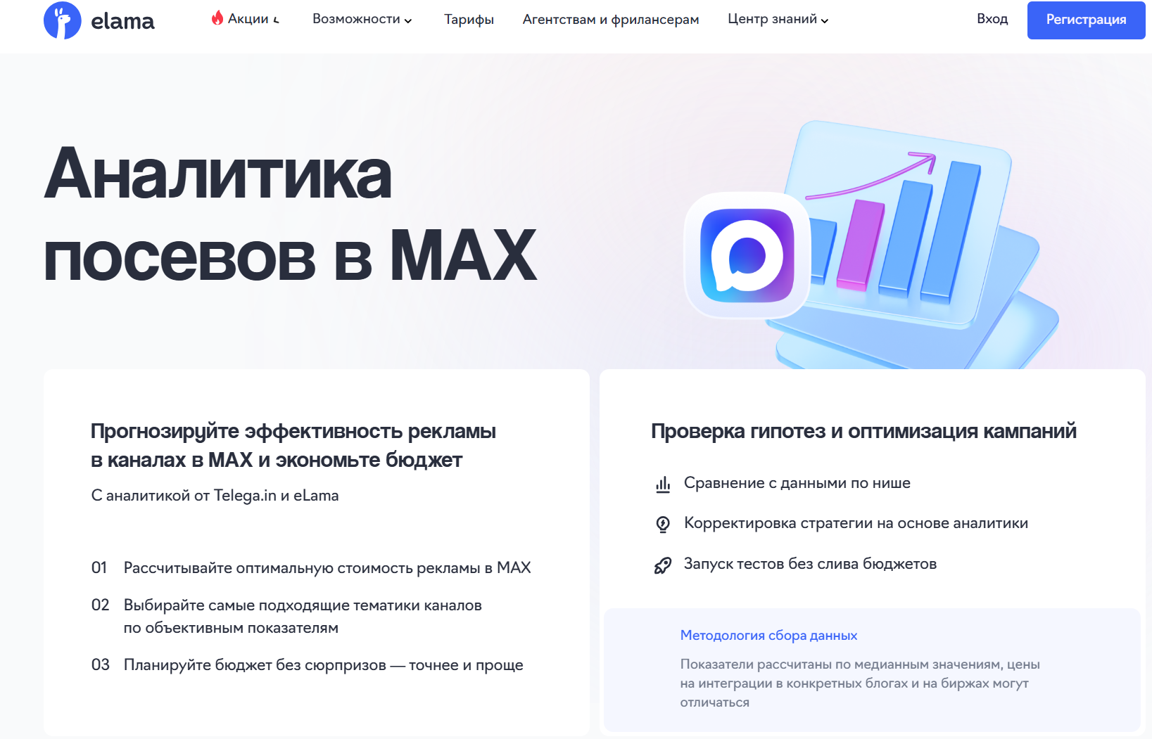 Возможности «Аналитики посевов в Max» от eLama и Telega.in
