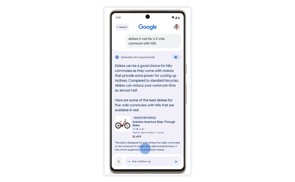 Поисковая реклама с искусственным интеллектом в Google с мобильного устройства